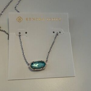 Kendra Scott Silver Elisa  Blue Illusion Necklace